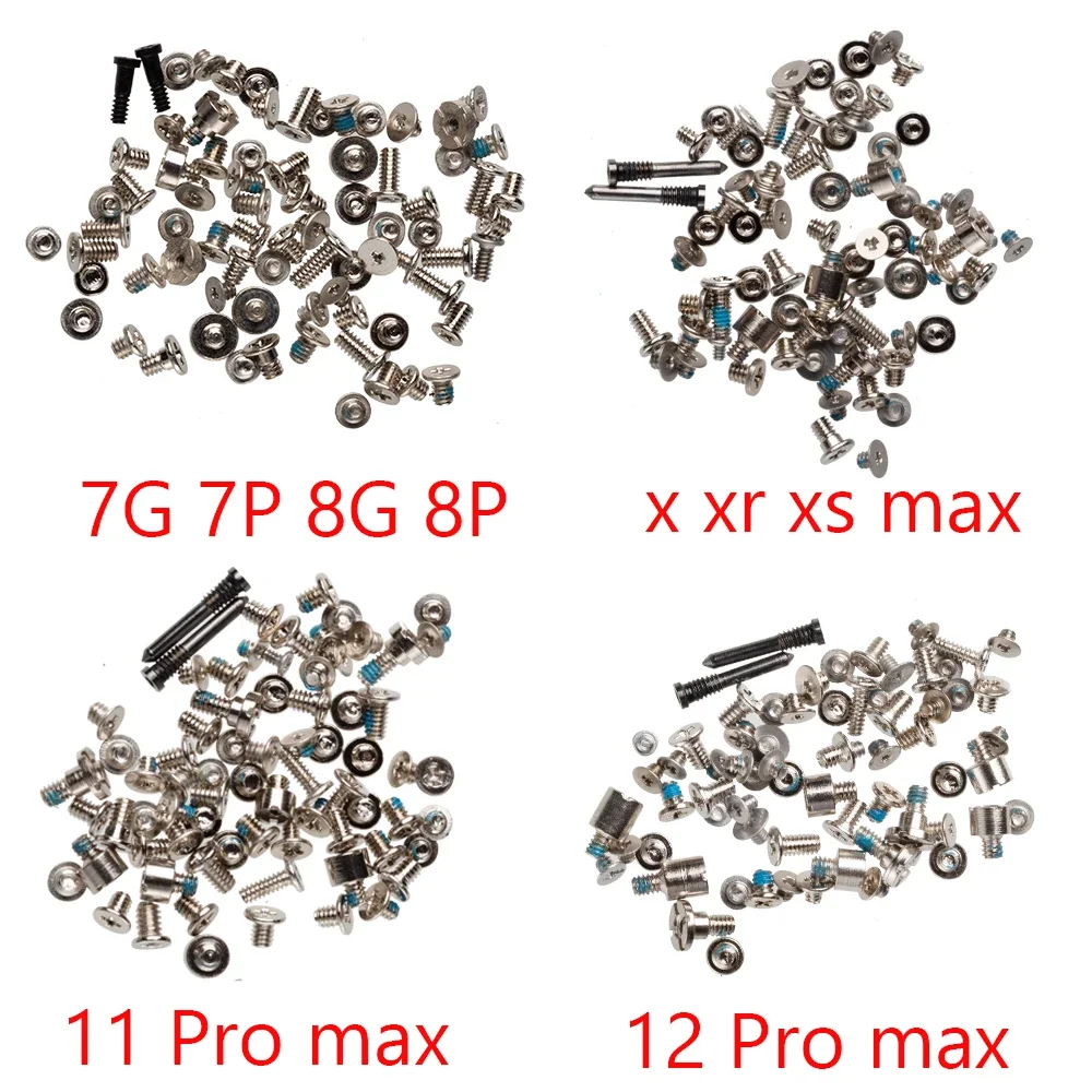 1set Full Screw Set for IPhone 7 8 7Plus X 11 11Pro 12 12 Pro 13 13 Pro Max  Repair Bolts Complete Kit Replacement Accessories