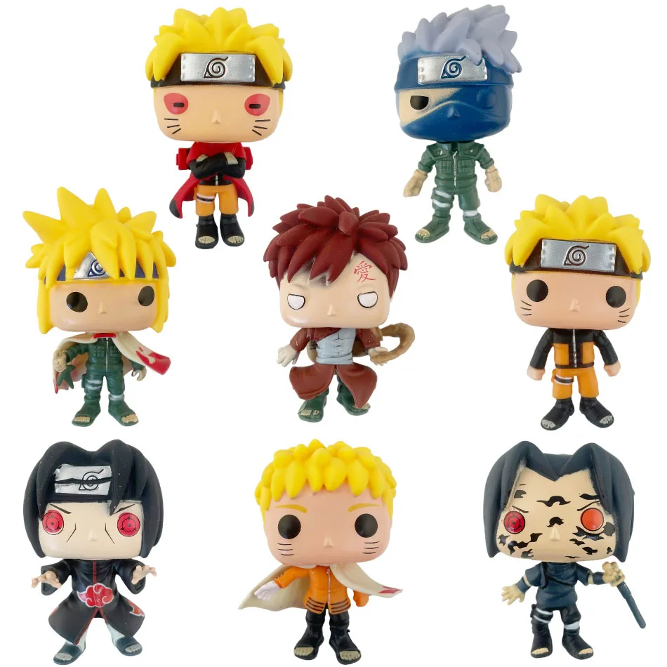 Ausverkauf 10cm Naruto Anime-Figur Uzumaki Naruto Kakashi Uchiha Sasuke Itachi Niedliche Spielzeuge Q Figuren Actionfigur Modell