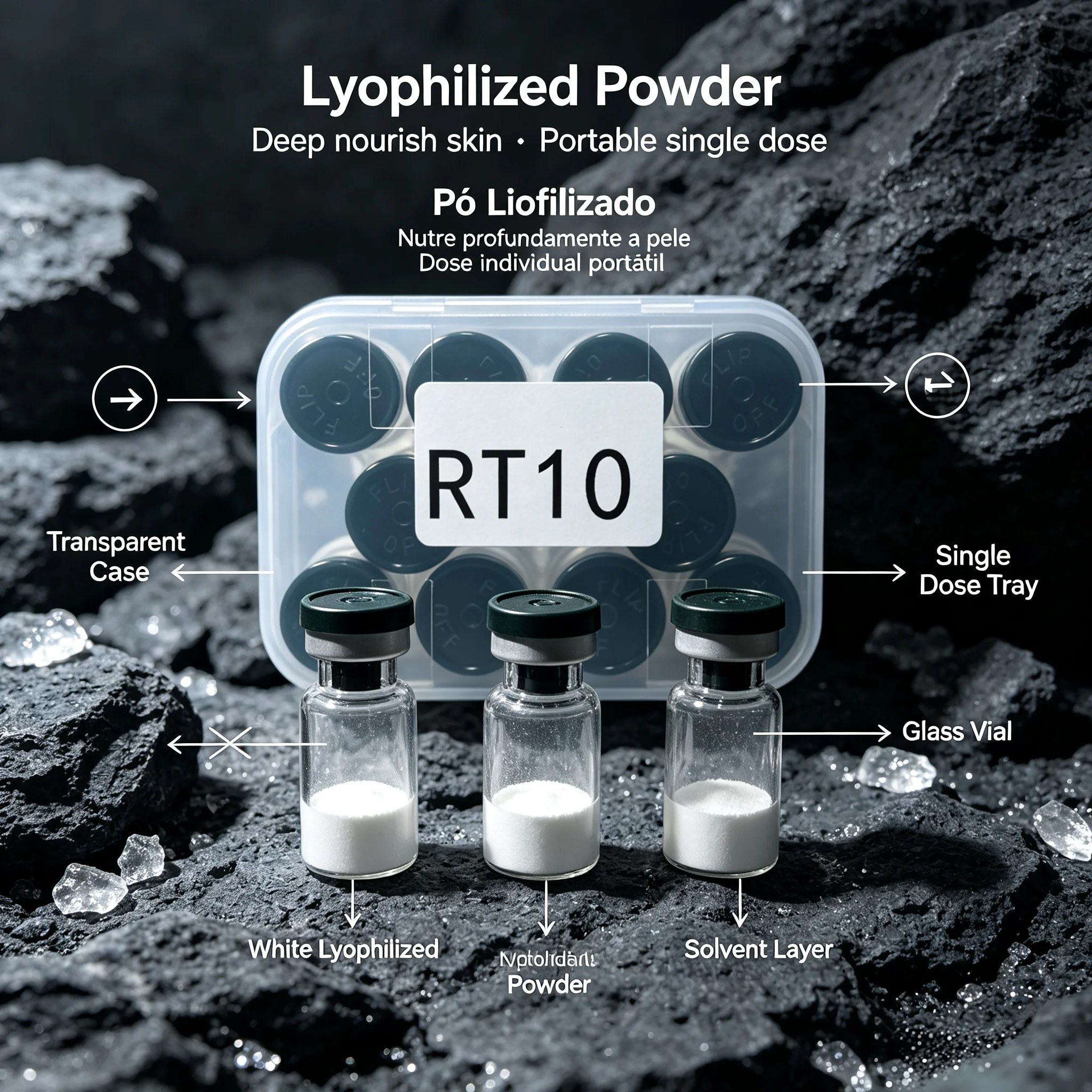 (Random Cap Colors, Production Date Subject to Actual Goods) High-Quality Freeze-Dried Powder，Repair Skin Damage，