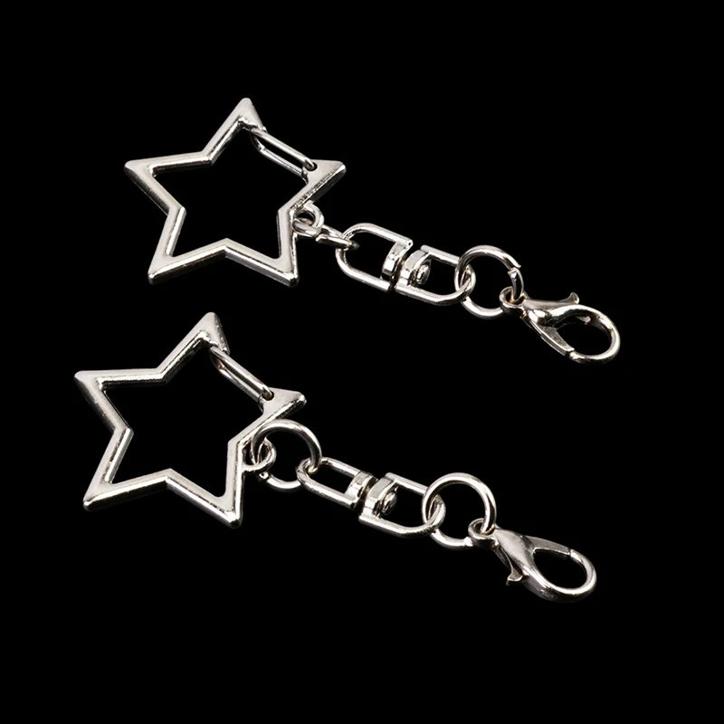 30Pcs Unique Alloy Star Keyring Pendant Star Shaped Clasp For DIY Projects