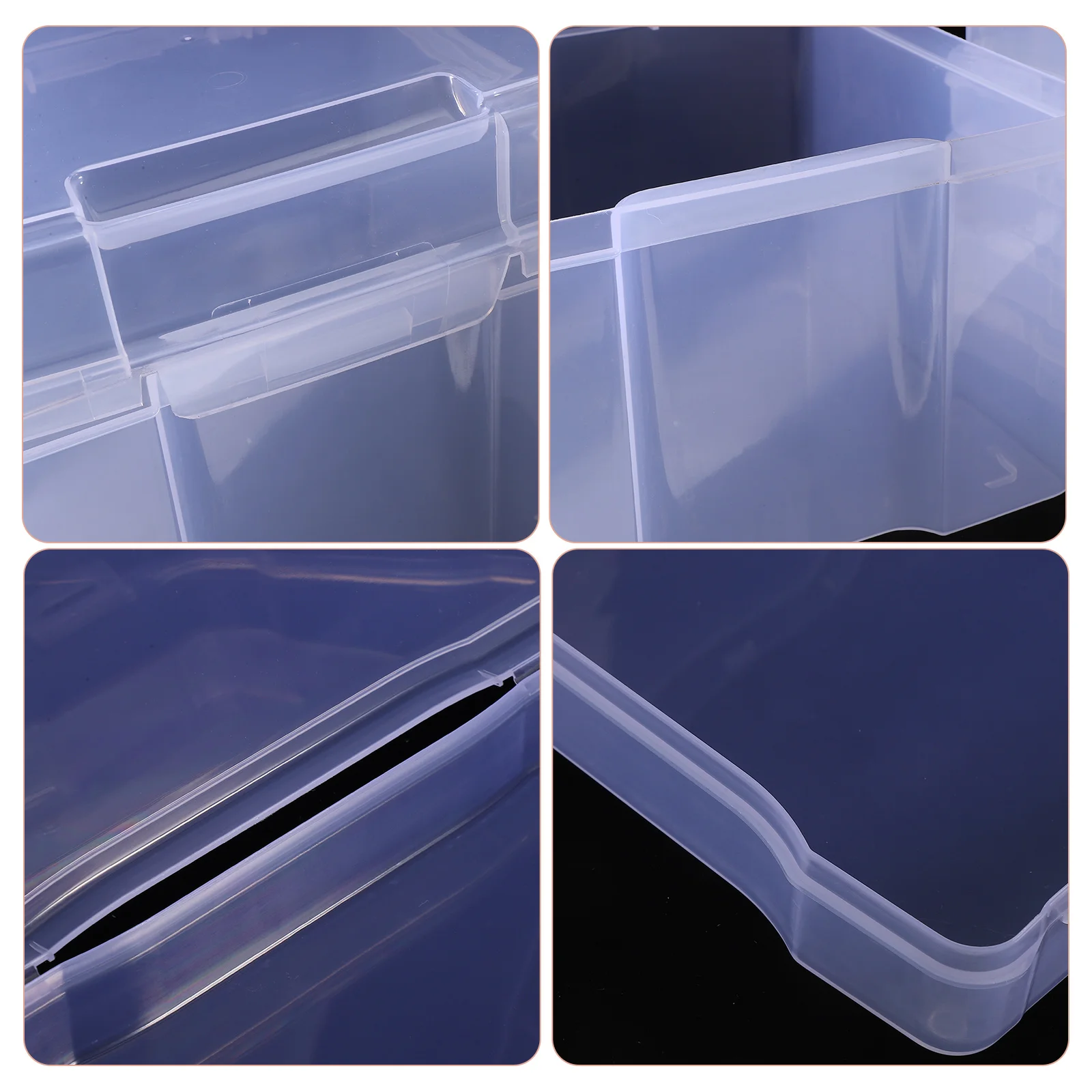 

6Pcs Transparent Plastic Storage Containers Card Organizer With Dividers Postcards Photos Organizer Case Small Parts Container