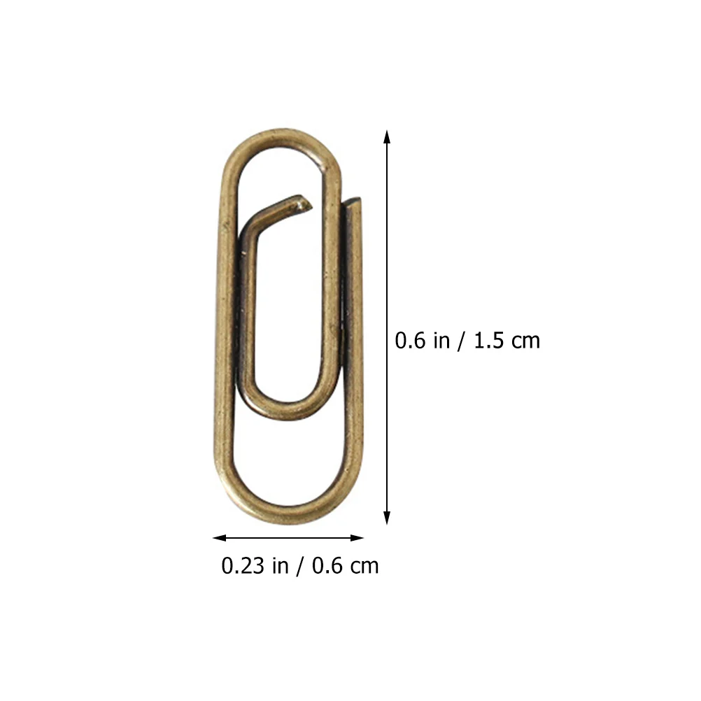 

100pcs Metal Mini Paper Clips Vintage Bronze Office School Supplies for Documents Files Photos Letters Strong Grip Easy