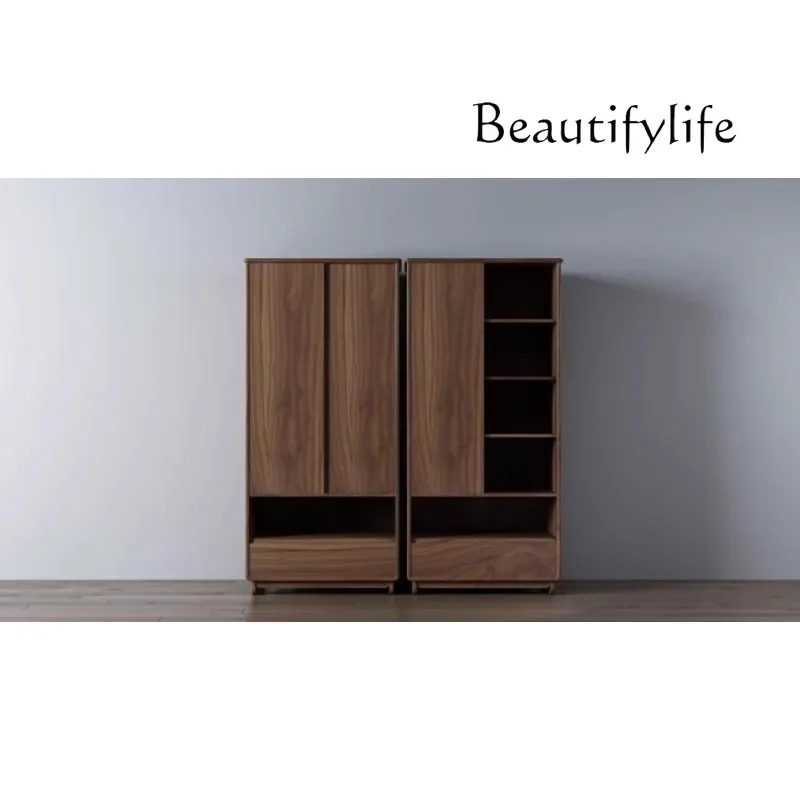 X American High-end Light Luxury North American Black Walnut Bedroom Modern Simple Retro Design Large Wardrobe