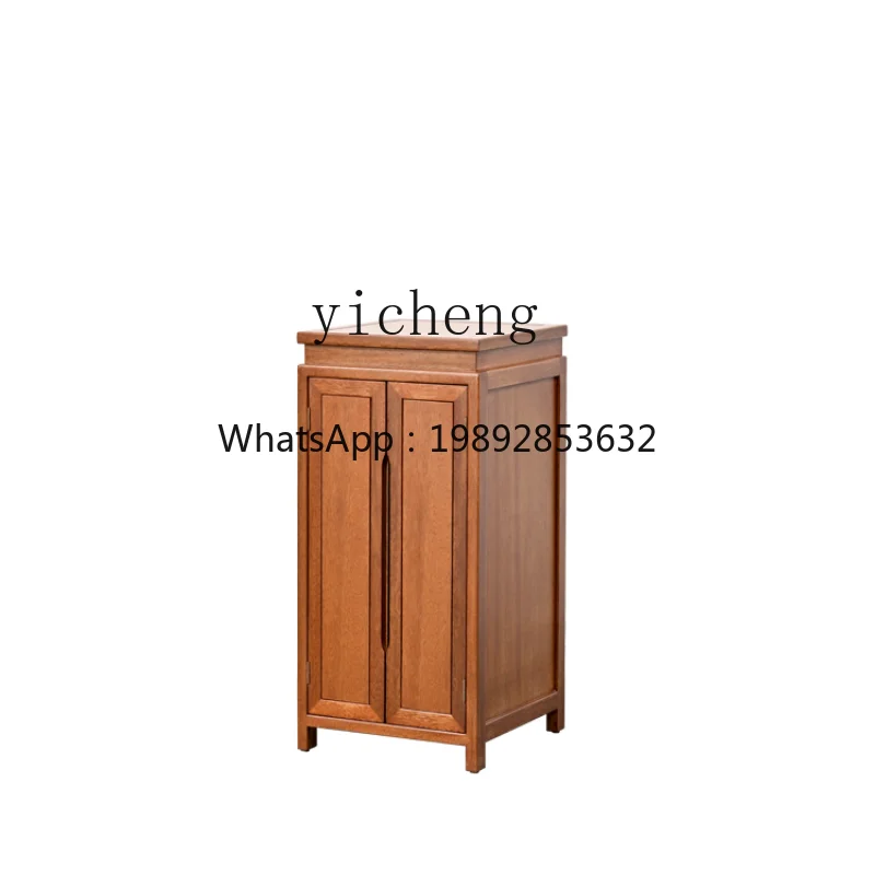 Solid Wood Side Cabinet Flower Stand Decoration God of Wealth Simple Modern Complete Storage Cabinet