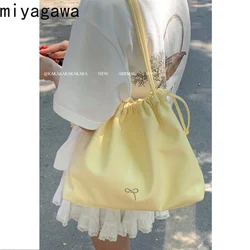 Miyagawa Large Capacity Pleated Underarm Bags for Women's 2024 New Summer Fashion Casual Shoulder Versatile Tote Bag