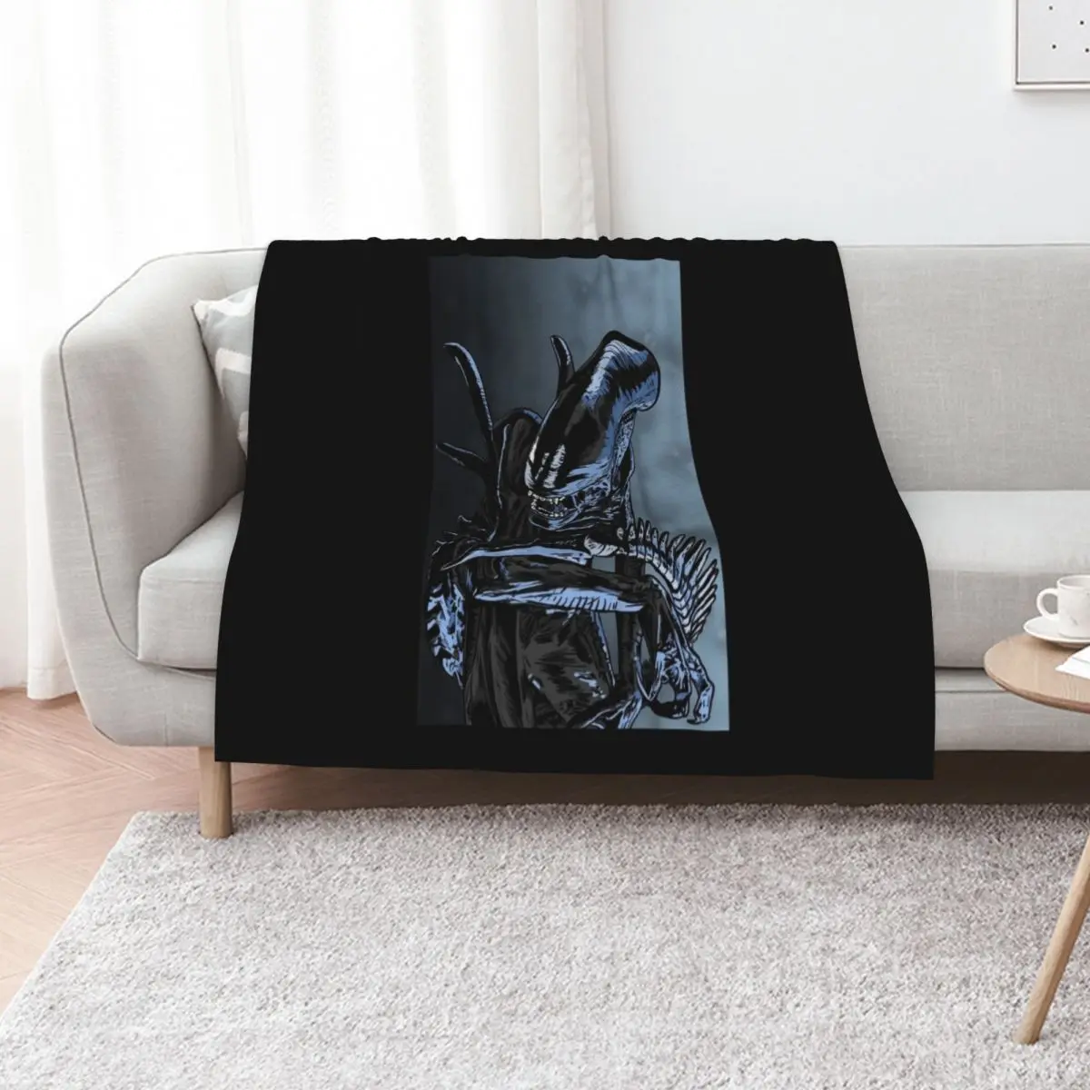 Xenomorph Throw Blanket Cozy Napping Blanket Gift for Mom Dad