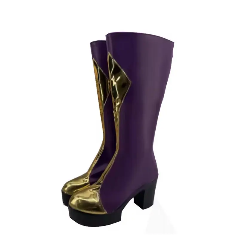 Chaussures de Cosplay Anime CC Lelouch Lamperouge zéro pour hommes, bottes violettes à talons hauts en PU pour Halloween, carnaval, fête de noël