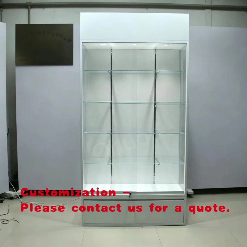 custom.Modern Luxury Retail Store Display Cabinet LED Glass Showcase Custom Optical Jewelry Beauty Store Fit Out Solution