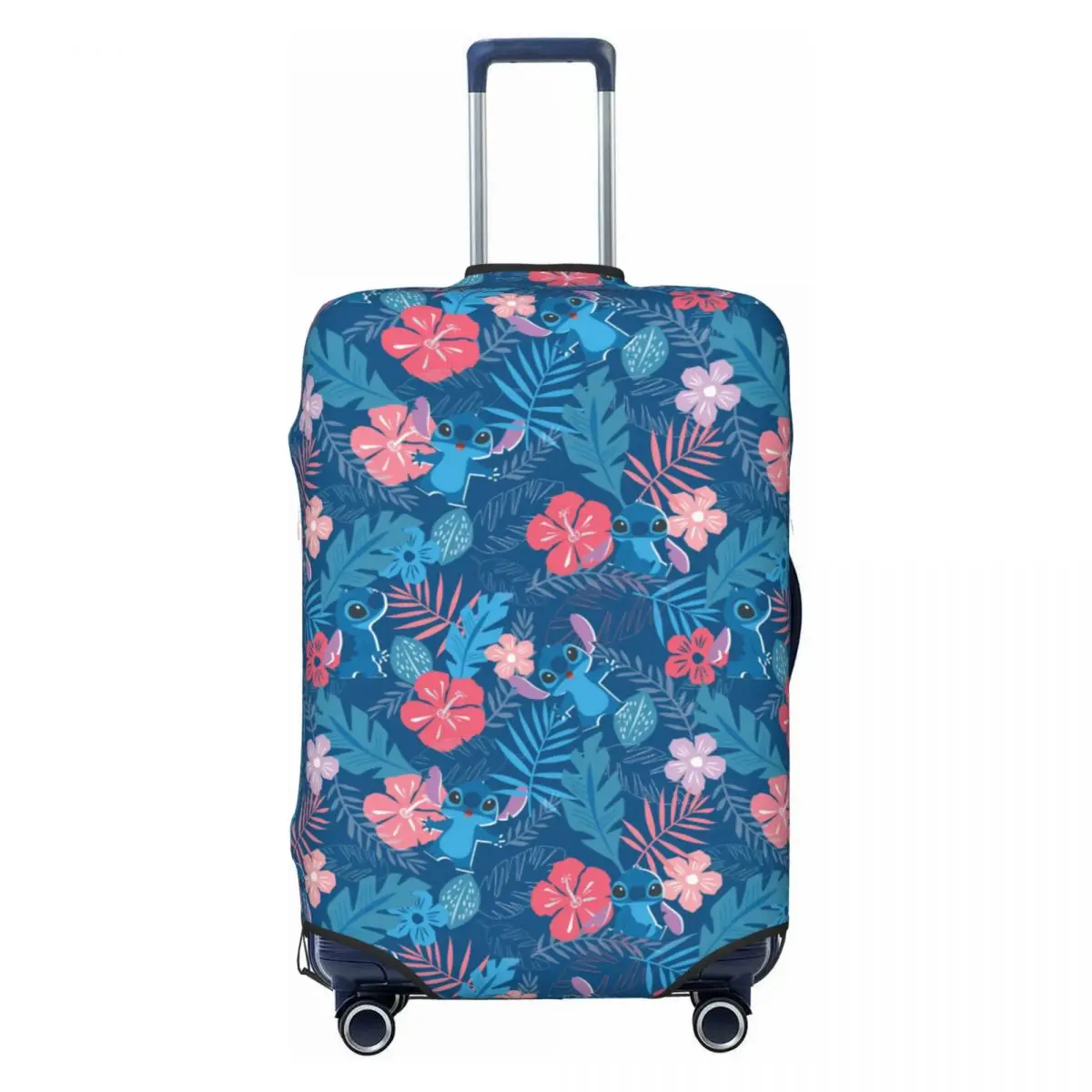 

Custom Stitch Tropical Flowers Travel Luggage Cover Elastic Suitcase Cover Protector Fit 18-32 Inch