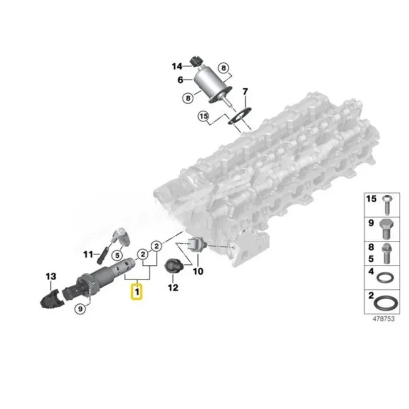 Car Accessories Figzero Cylinder Head Camshaft Solenoid Valve for BMW 3 5 Series X1 X3 X5 X6 325i 328i 330i 335i 525i 530i N52