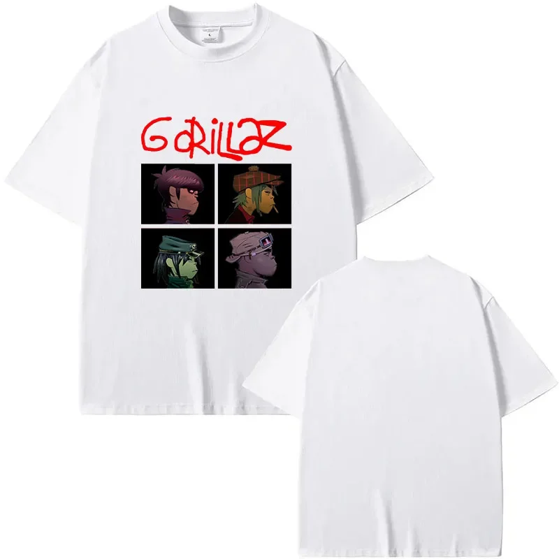 2024 Men\' T-shirts Music Band Gorillazs Punk Rock Print T Shirt 90s Casual Fashion Short Sleeve Plus Size T-Shirt Unisex