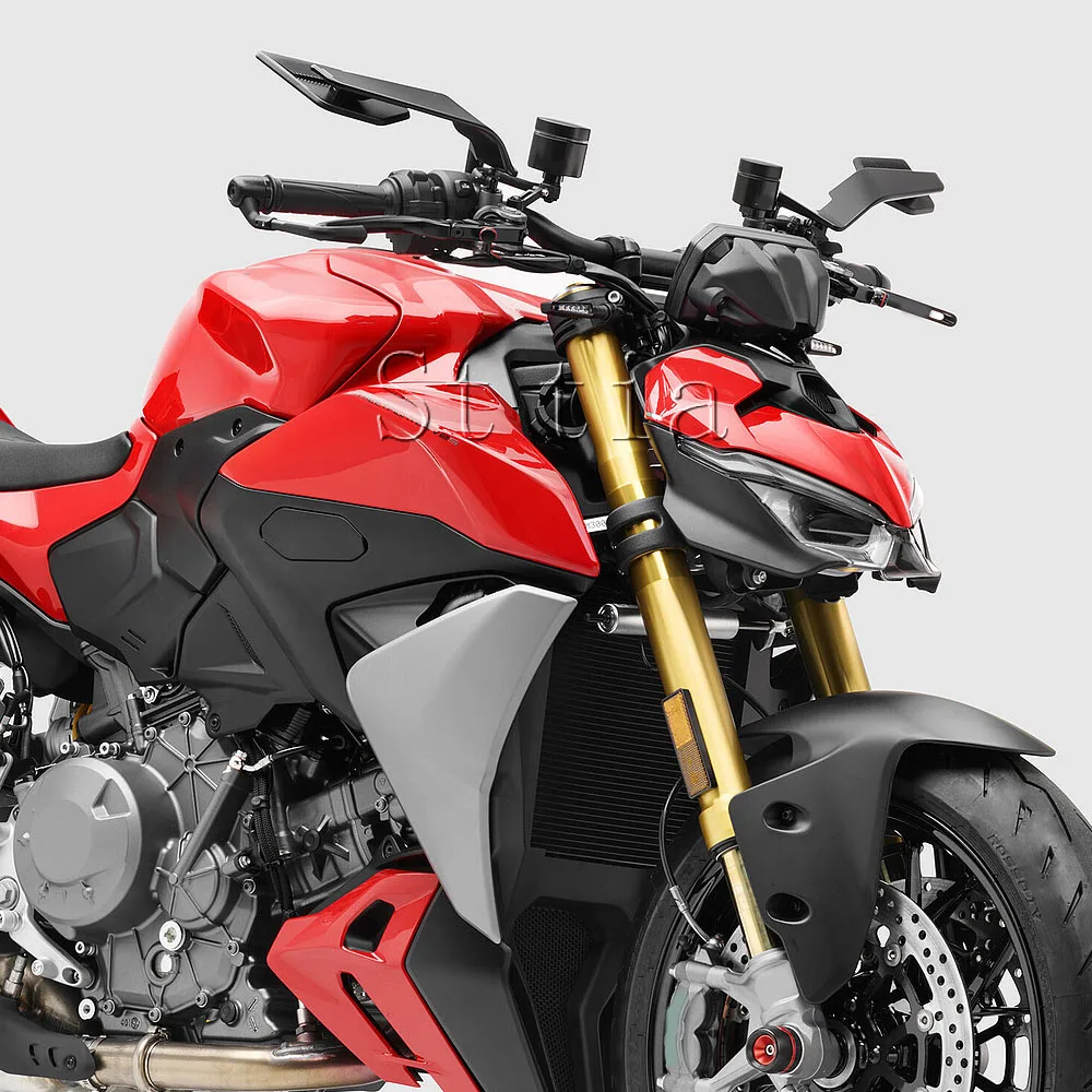 مرايا الرؤية الخلفية الجديدة تناسب Ducati Streetfighter V2 Streetfighter V4 2020-2025 مرايا جانبية للرؤية الخلفية بجناح الرياح للدراجات النارية #2