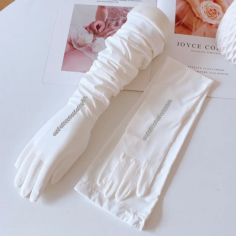 

Summer Super Soft Breathable Loose Sunscreen Driving Ice Silk Sleeve Female Long Length UV Protection Arm Arm Glove Sleeves
