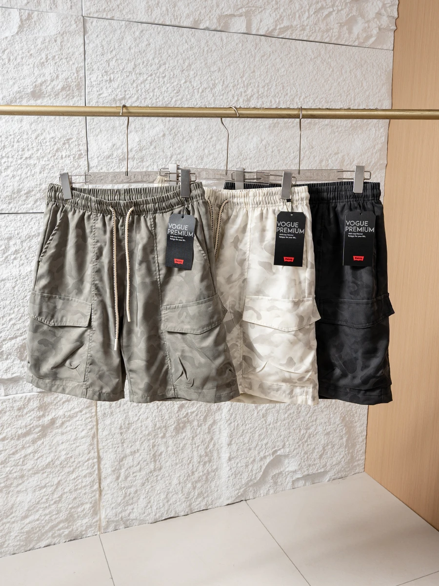

High Waist Straight Leg Camouflage Print Men's Outdoor Workwear Shorts Summer Casual Comfortable Breathable Polyester Fiber