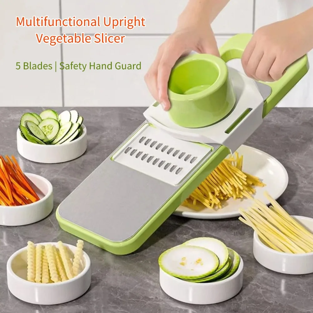 Hot Multifunctional Vegetable Cutter Mandoline Slicer 5 Blades Food Chopper Stainless Steel Grater for Potato Carrot Cucumber