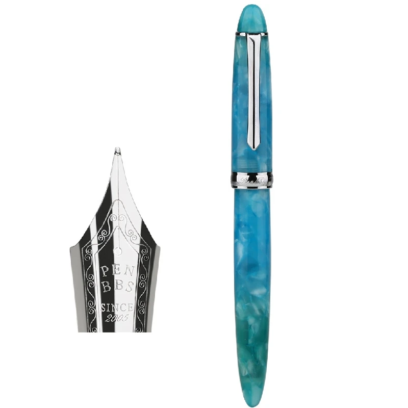 

Penbbs Fountain Pen 308 Resin Cloudless Sky Acrylic Calligraphy Blade Nib Polishing Student Practice School Supplie Stationery