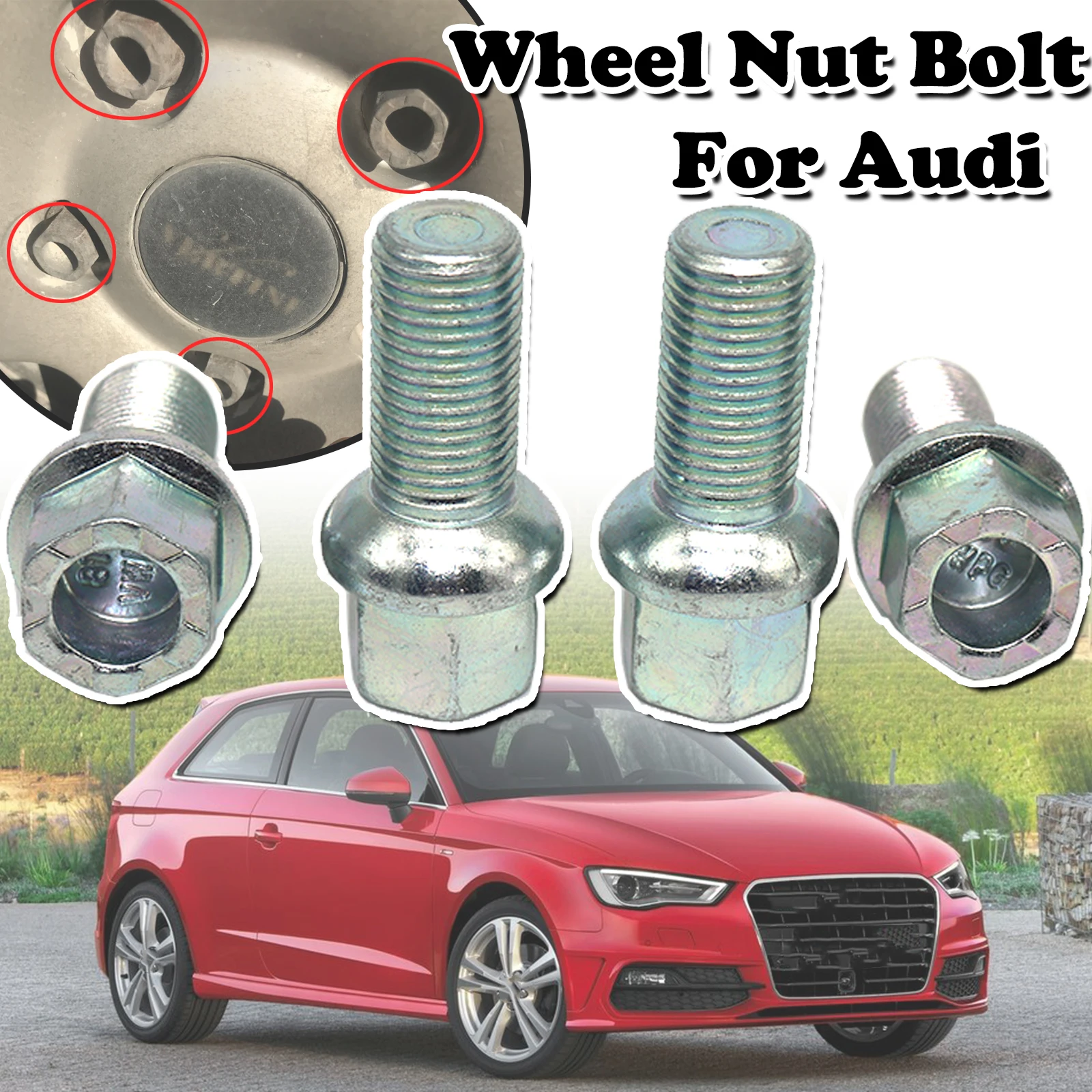 

Car Wheel Tyre Bolt Screw Replacement 8D0601139D For Audi 100 C3 80 90 B2 A1 A2 A3 8L 8P A4 B5 B6 A6 C4 C5 C6 A7 TT Accessories