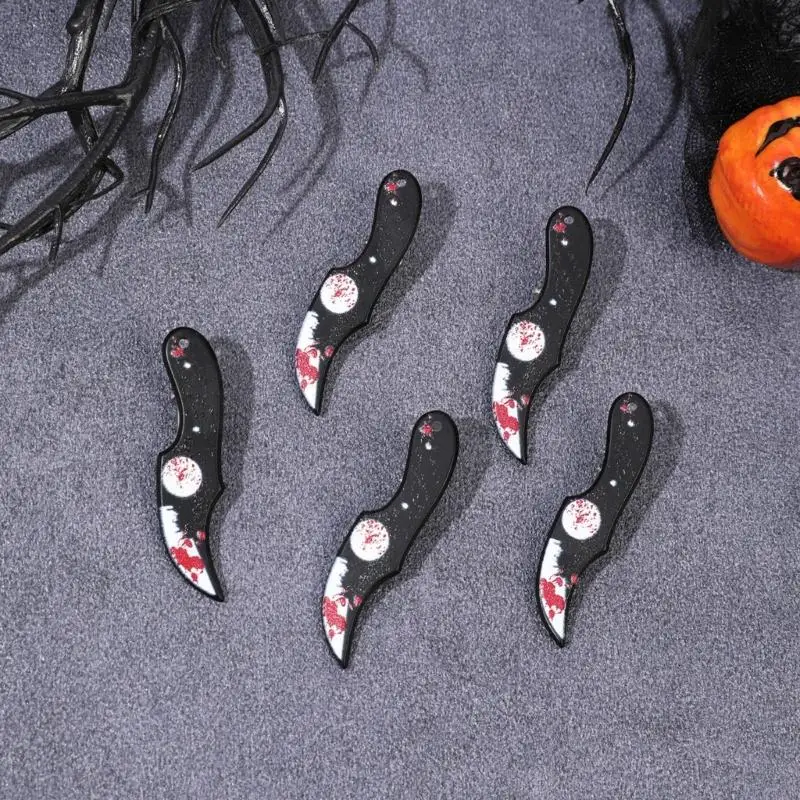 5pcs Halloween Hair Clip Spooky Axes Daggers Daggers Cleaver Design Acrylic Resin Accessories for Cortume Siles Y08E #1