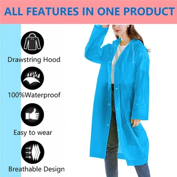 1PC Women Waterproof Long Raincoat Waterproof Hooded EVA Rain Jacket Man Poncho Outside Hiking Rainwear Clothing Men Rain Coat 5 1PC Women Waterproof Long Raincoat Waterproof Hooded EVA Rain Jacket Man Poncho Outside Hiking Rainwear Clothing Men Rain Coat 5