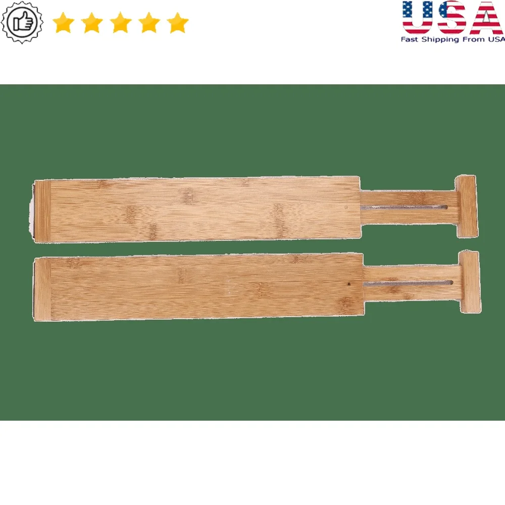 

Expandable Bamboo Drawer Dividers Adjustable Kitchen Organizer Set Non-Slip Strong Spring Sturdy Tall Storage Solution Home