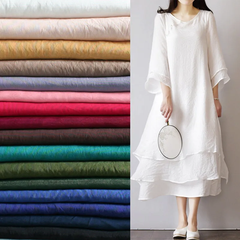 Soft Thin Transparent Silk Cotton Combed Fabric, Solid Color for Robe, Yoga Clothes, Garment Shirt Lining, T1911