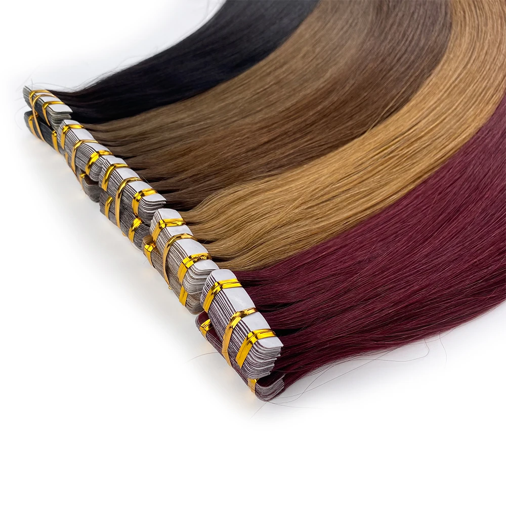 Extensiones de cabello humano 100% Remy, 18 pulgadas, 50G, alta calidad, brillo completo, trama de piel recta sedosa sin costuras, 1B, negro Natural