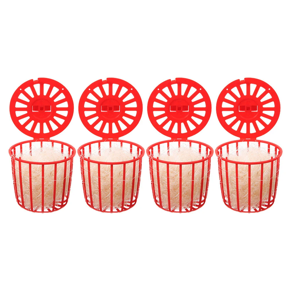 

4 Pcs Red Parrot Nesting Toy Bird Cage Nest Breeding Bowls Hollow Hanging Pigeon Nest Washable Pet Products Bird Feeders