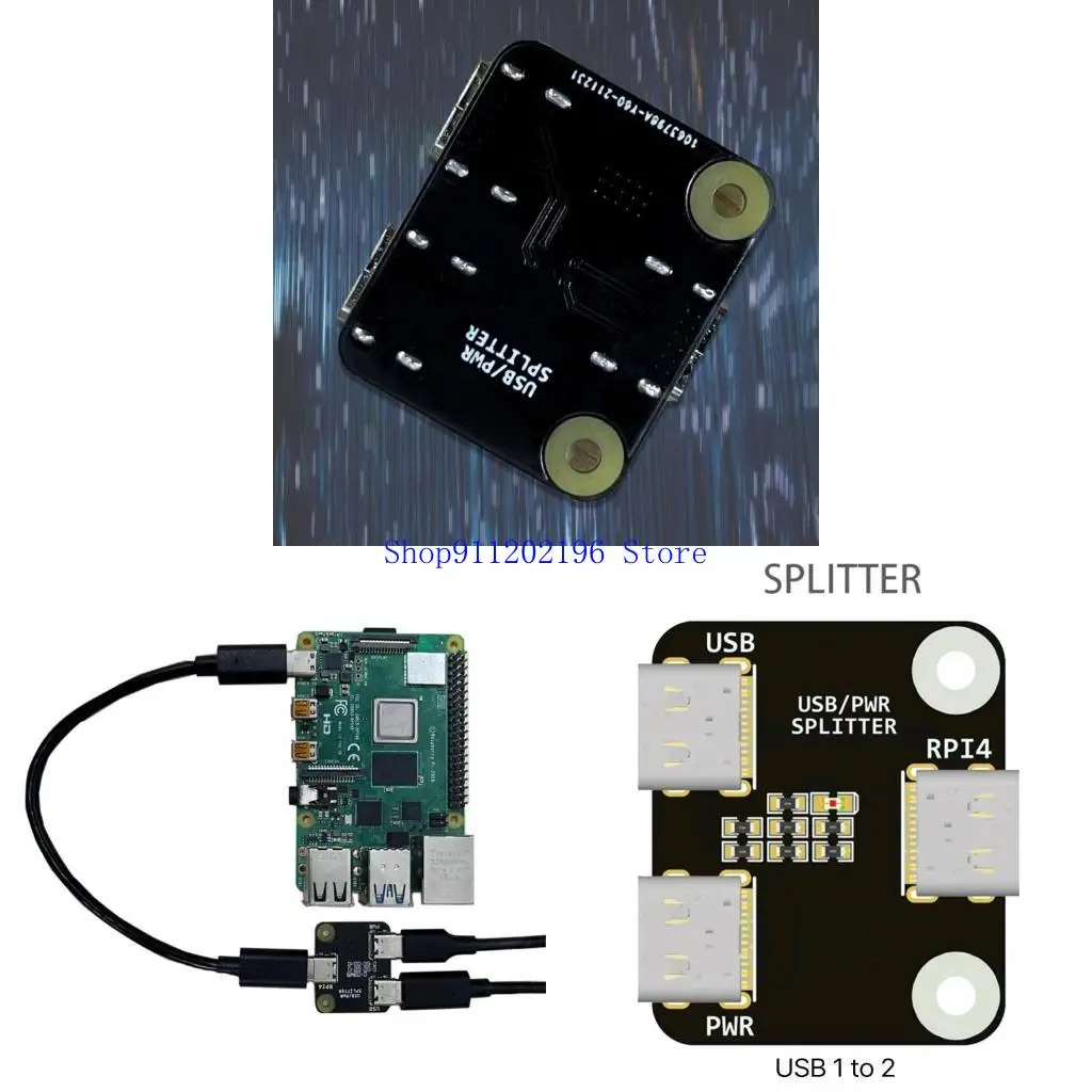 

P82A Разветвитель USB/питания, простой в использовании и переноске, для макетной платы RPI BliKVM PiKVM