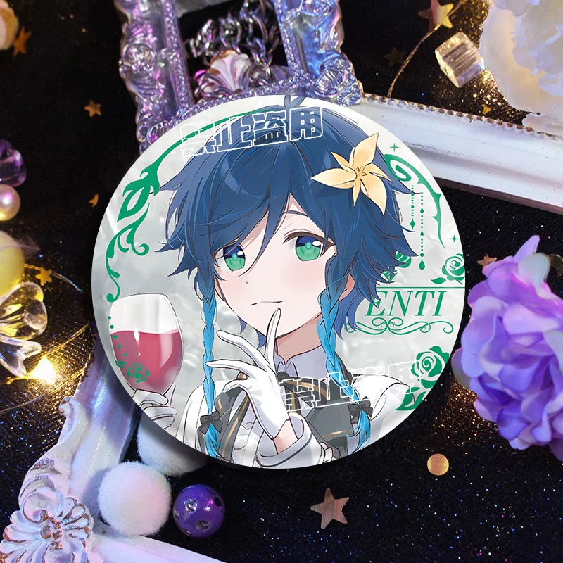 8 قطعة أنيمي Genshin تأثير Venti Zhongli شياو دبابيس لطيف شارة سترة الجينز التلبيب دبوس جمع هدية اكسسوارات بروش