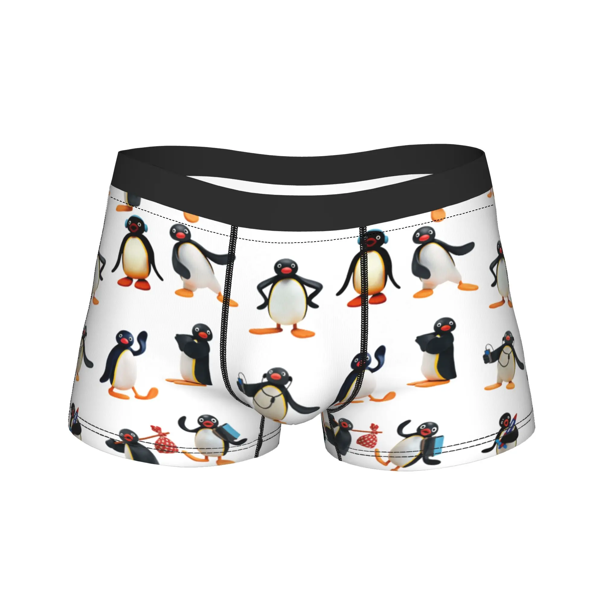 Pingu mood Underwear  Breathable Panties Design Shorts Briefs For Men 3D Pouch Large Size Trunk