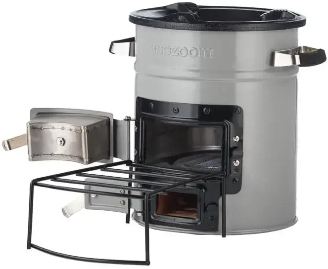 Rocket Stove Heavy Duty Portable Camp Stove for Outdoor Cooking, Versa Dual-Fuel (Wood & Charcoal)