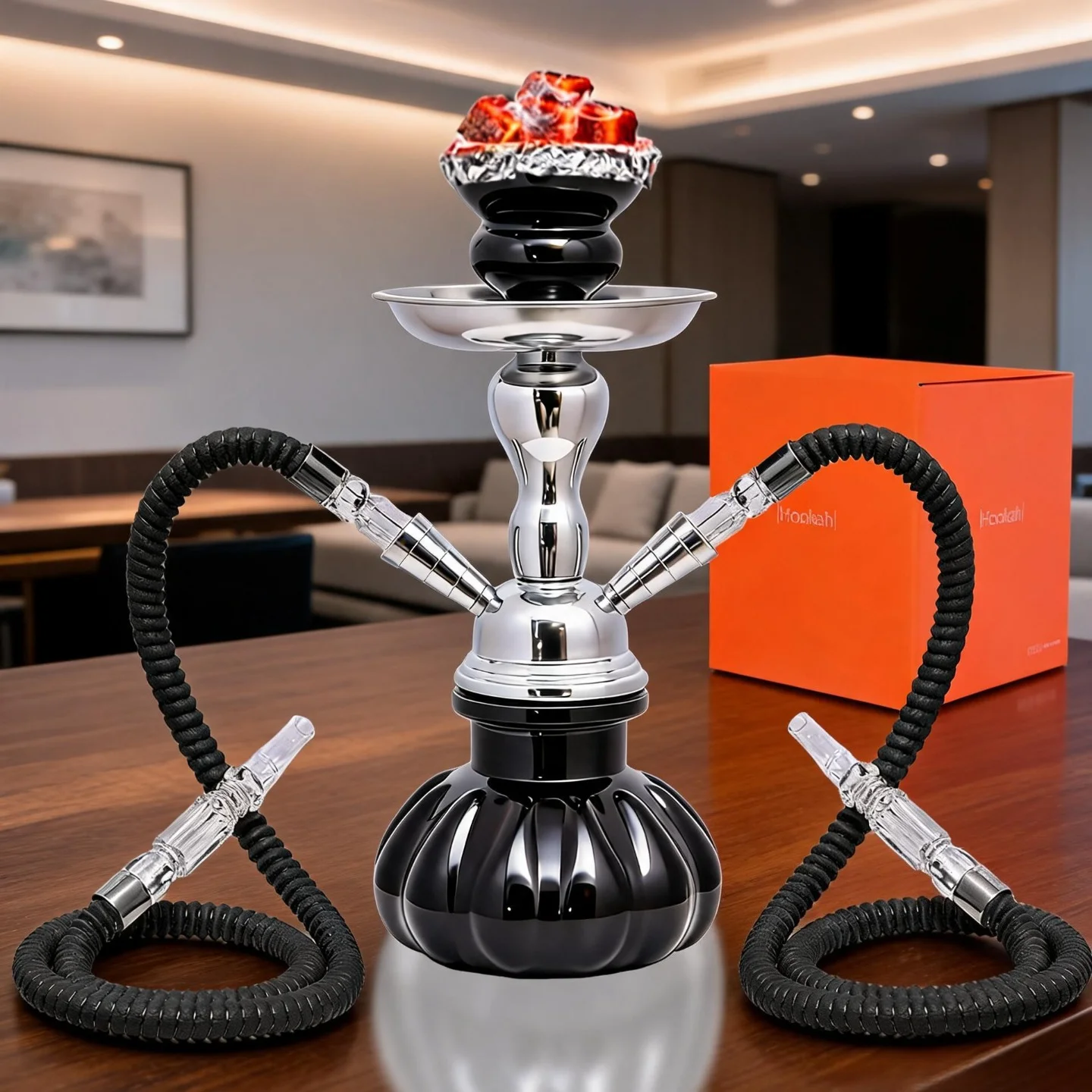 Arab hookah full set of small double tube hookah, European and American bar KTV exclusive HOOKAH