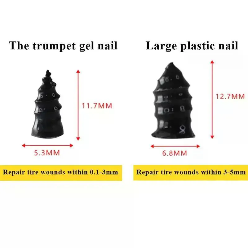 50Pcs Tubeless Tire Repair Rubber Nails Easy Operation Fast Patching for Car Motorcycle Bike Outdoor Travel