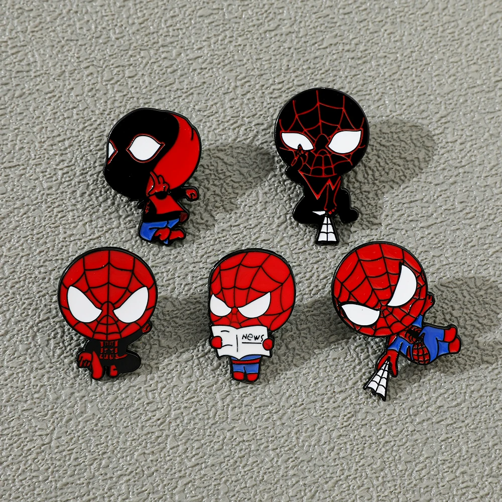 Creative Cartoon Spider-Man Brooch Handsome Spider-Man Enamel Pin Metal Badge Jewelry Clothing Backpack Accessories image 4