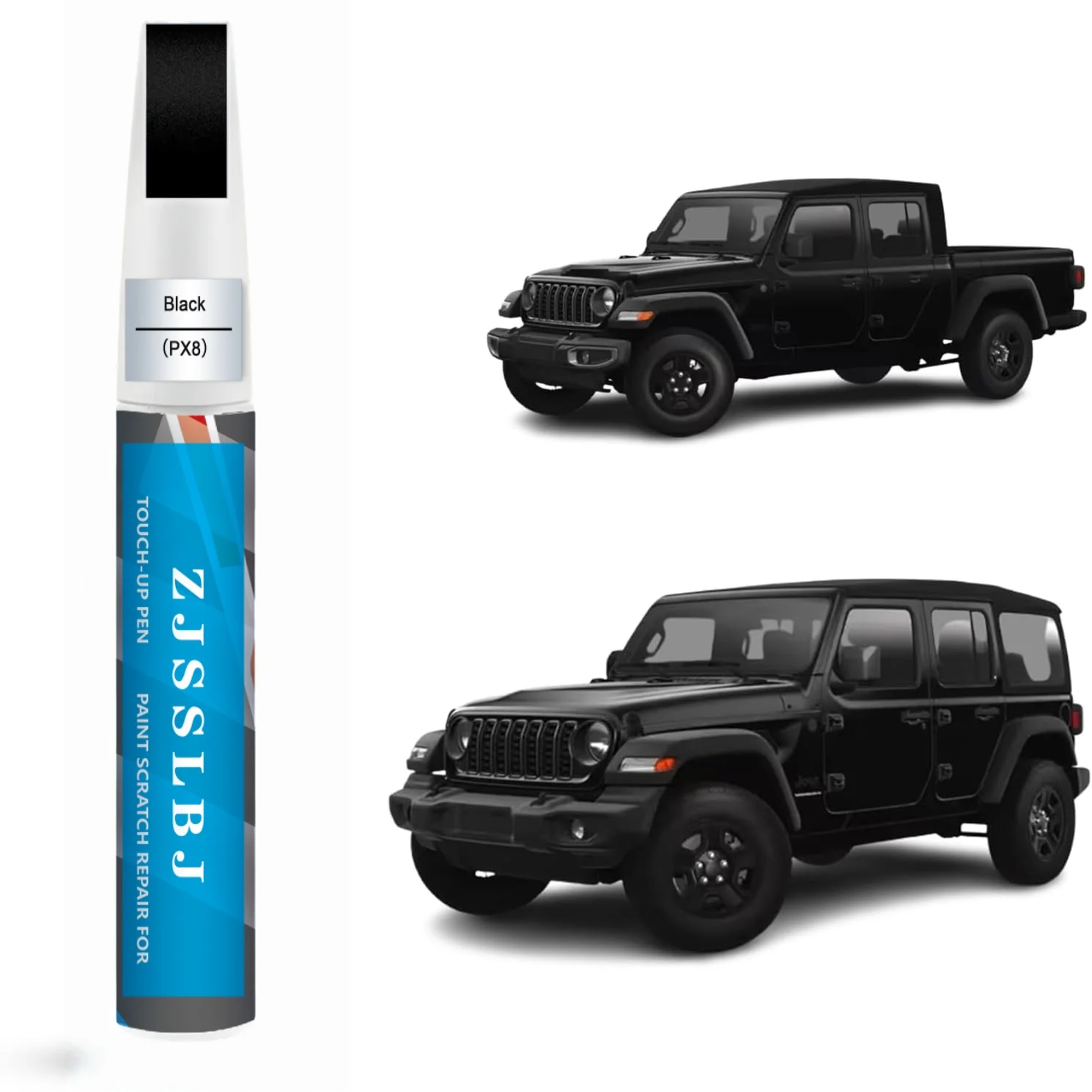 

Car Touch Up Paint(Black(PX8)) for Jeep, Car Paint Scratch Repair Kit, Quick & Easy Solution to Repair, 2 in 1 Scratch Remover P