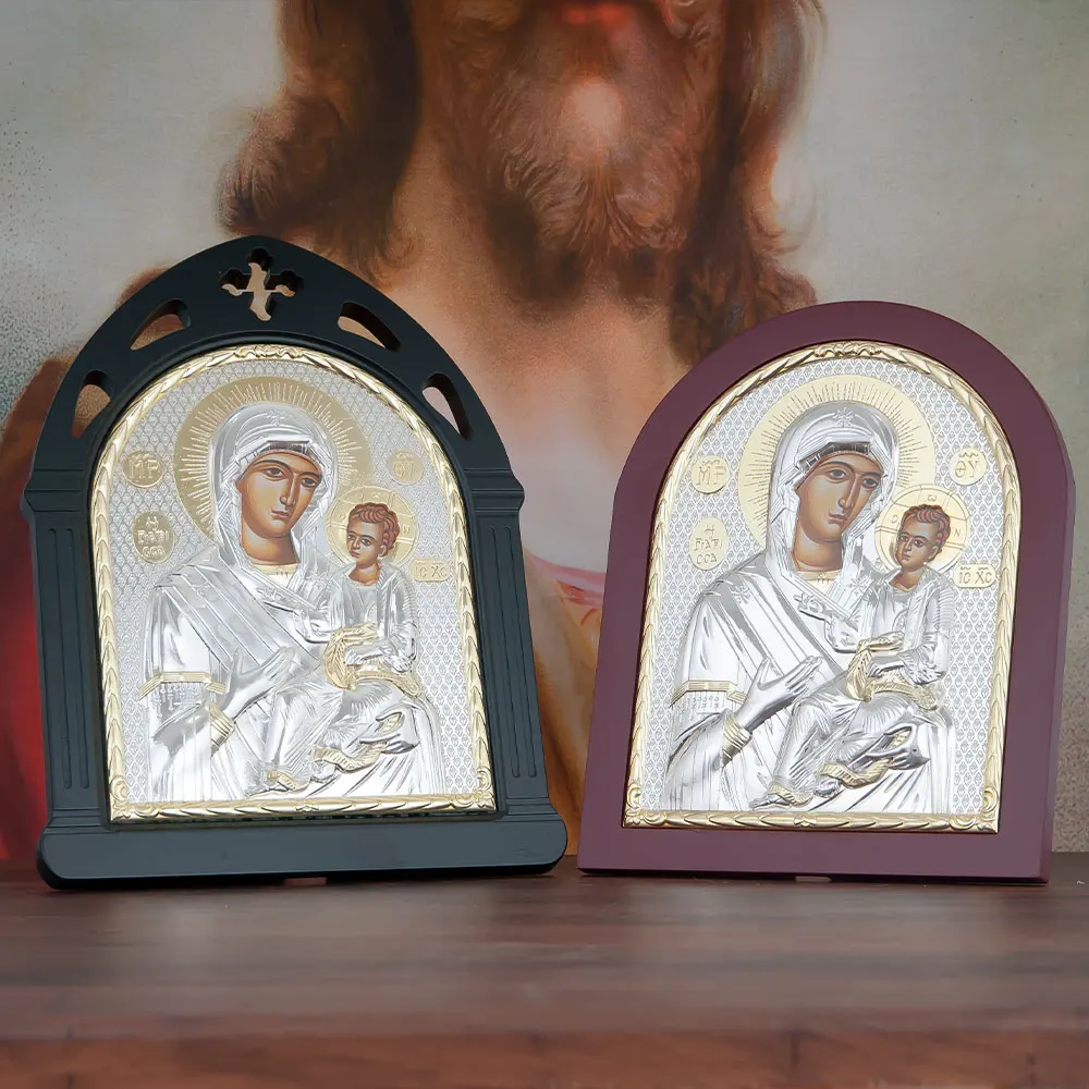 

HT Orthodox Church Supplier Jesus Wood Icon Virgin Mary Statues Religious Christmas Easter Home Decoration Church Gift