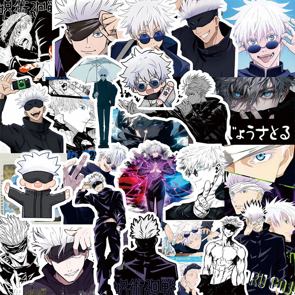 10/30/75 Stück Jujutsu Kaisen Anime Gojo Satoru Aufkleber Sticker DIY Helm Gepäck Gitarre Handy Coole Cartoon-Aufkleber Dekoration Spielzeug