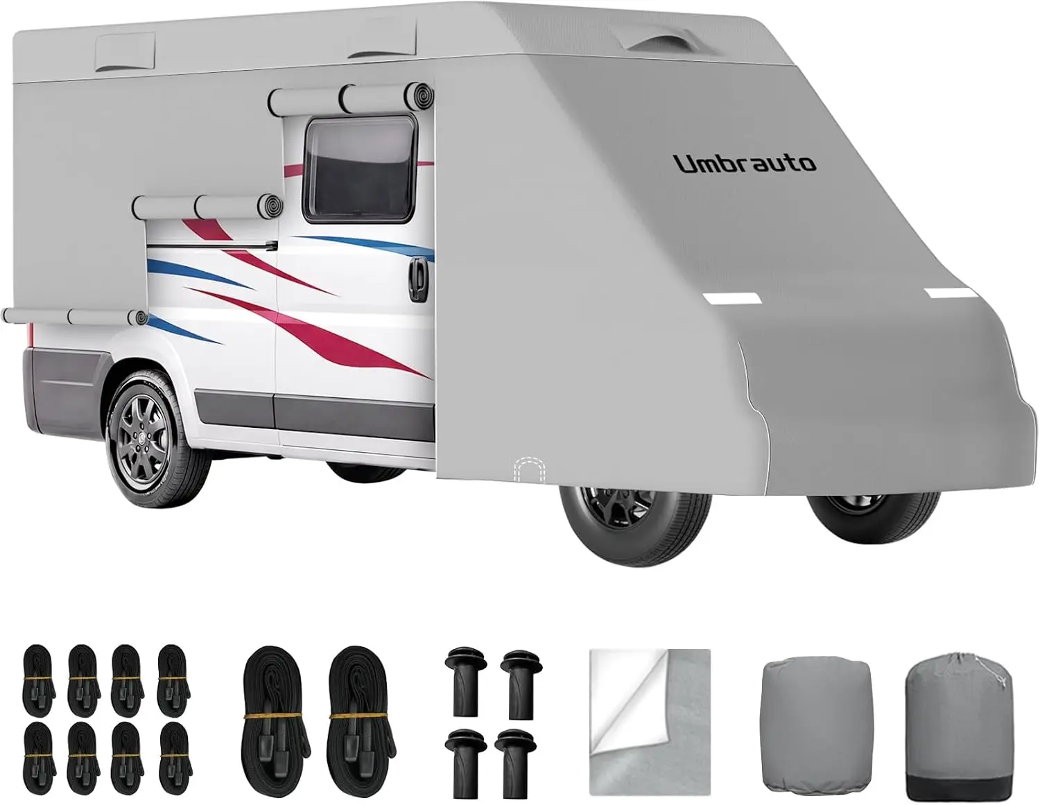 Umbrauto Class B RV Cover Fits 20-22ft Motorhome, Waterproof Sprinter Van Cover, Lightweight Camper Cover, with Windproof Straps, Winter Campsite