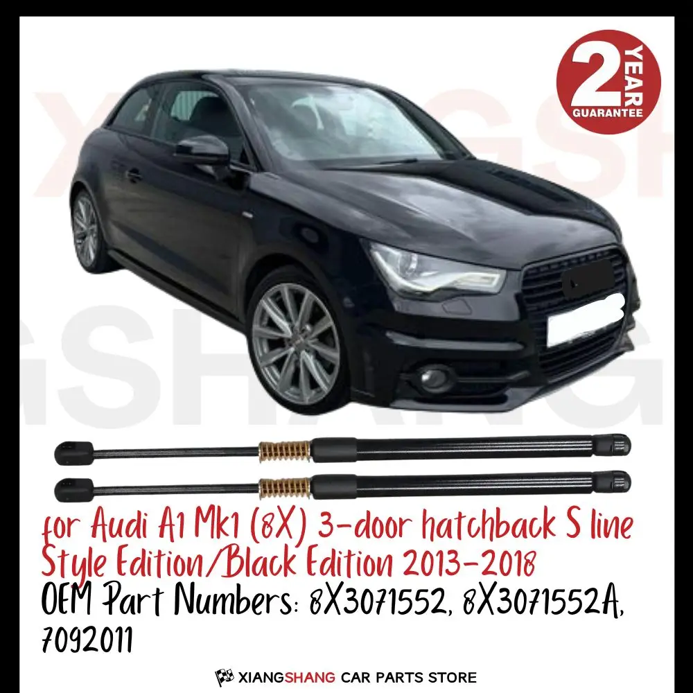 

2pcs Rear Tailgate for Audi A1 Mk1 (8X) 3-door hatchback S line Style Edition 485mm 650N WITH SPRING Trunk Boot Gas Charged