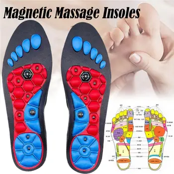 Palmilhas Acupressure para homens e mulheres, gel ortopédico, inserções de sapato magnético, suporte tecnológico magnético, 1 par