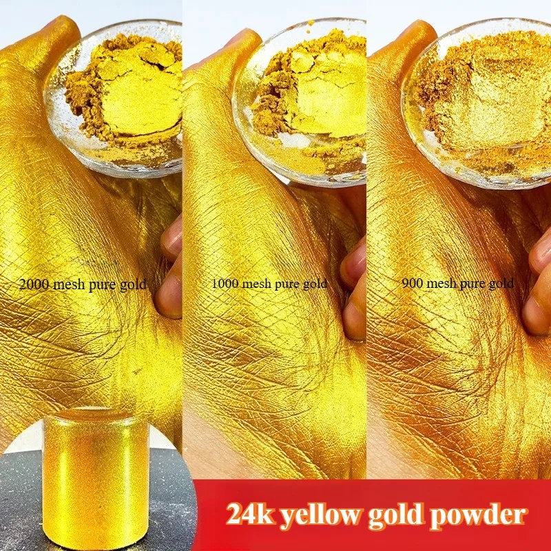 2000 Mesh 24K Gold Powder Super Bright Pearlescent Paint Temple Buddha Statue Plaque Painting Indoor Background Wall Decoration