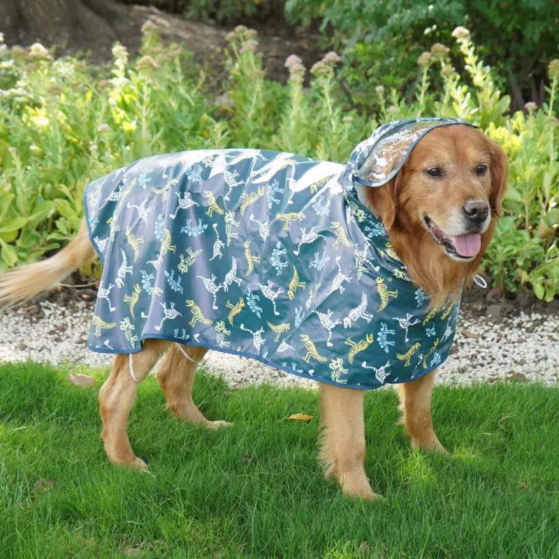 

Pet Dog Raincoat Stylish PU Outdoor Pet Clothing Transparent Hooded Jumpsuit Waterproof Jackets Suits Four Seasons Pet Rainwear