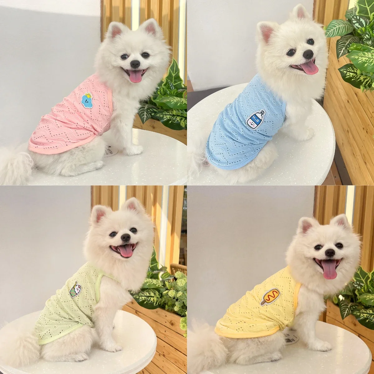 Summer Cooling Puppy Dogs Soft Vests Pet Dog Clothes Cartoon Clothing Summer Shirt Casual T-Shirt for Cat Pet Supplies