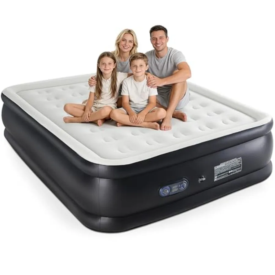

Air Mattress with Built-in High Capacity Pump Inflatable Air Bed for Home Camping and Guest Portable Blow Up Mattress 660 lbs W