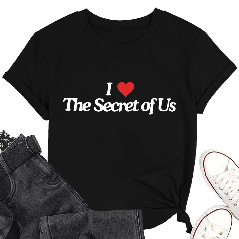 I Heart The Secret Of Us T Shirt Short Sleeve Men/Women Fans Clothes Hiphop Short Tee