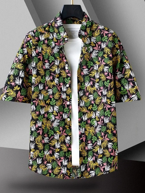 

Printed Collar ort Sve Men's irt Top Ne Design Loose Fit Summer Casual Wear Ultra ort Length Regular Thin