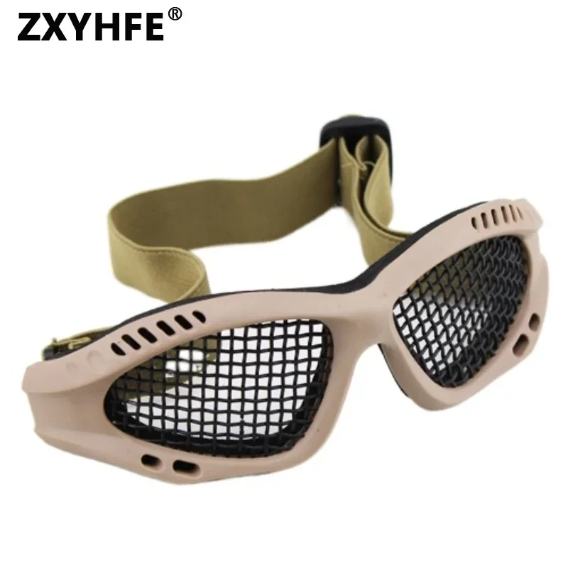 ZXYHFE Hunting Tactical Goggles Eyewear Steel Wire Mesh Airsoft Glasses CS Wargame Safe Protector Shooting Paintball Accessories