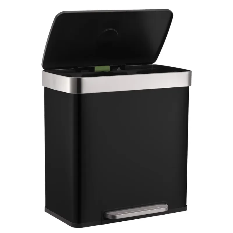Large Capacity Metal Trash Can with Foot Pedal for Kitchen High Quality Iron Waste Bin Durable Household Garbage Container