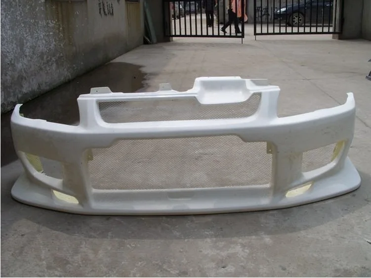 Parachoques delantero estilo EVO 7 C-West modificado para coche, parachoques envolvente grande de fibra de vidrio