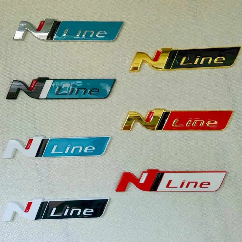 

For Hyundai Nline Badge Emblem 3D Metel N Decal Front Grille Sonata I30 Elantra Veloster Kona Tucson N Line Styling Car Sticker